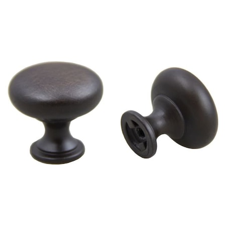 Crown 1-1/5" Diecast Cabinet Knob with 1-1/8" Screws Oil Rubbed Bronze Finish CHK391010B